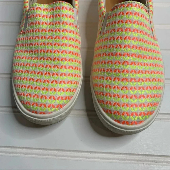 J. Crew Neon Geometric Slip On Sneakers - Picture 5 of 9